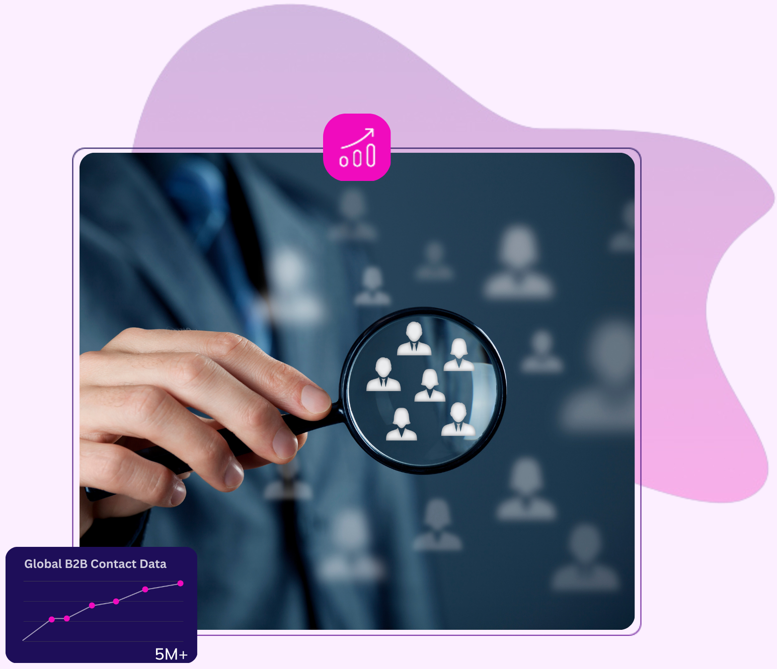 Targeted email lists customized by job titles like CEO, CMO, and HR Manager