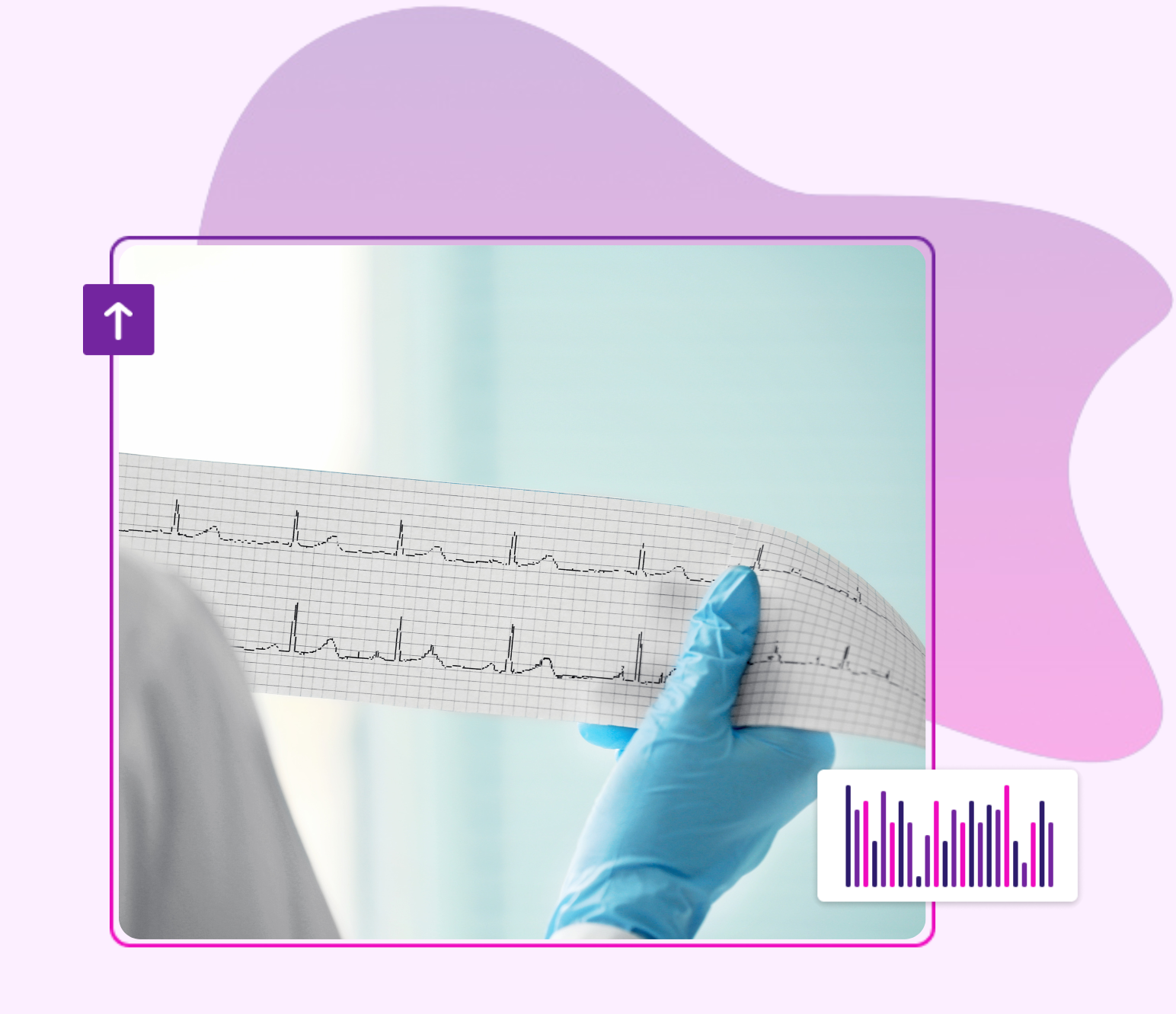 Cardiologist analyzing heart scan results with patient in clinic