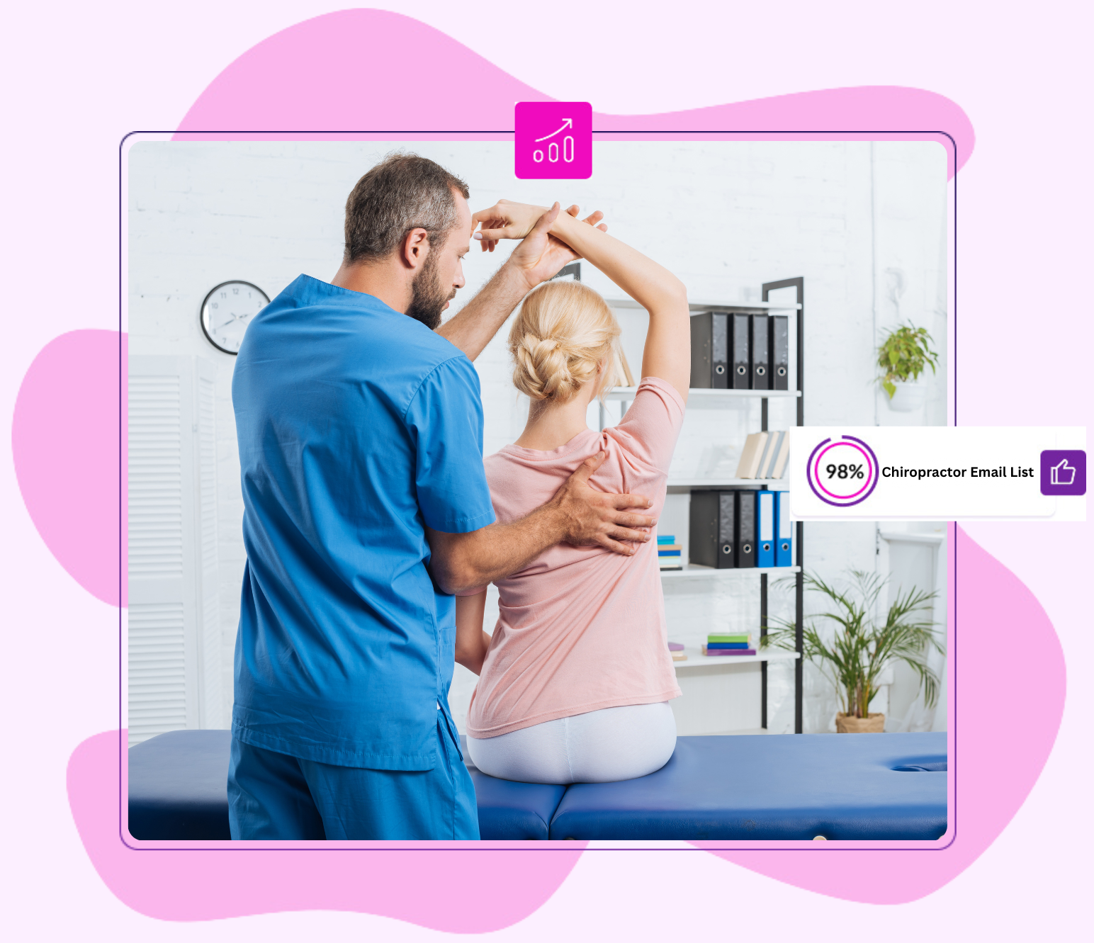 Chiropractor performing spinal adjustment on patient in clinic