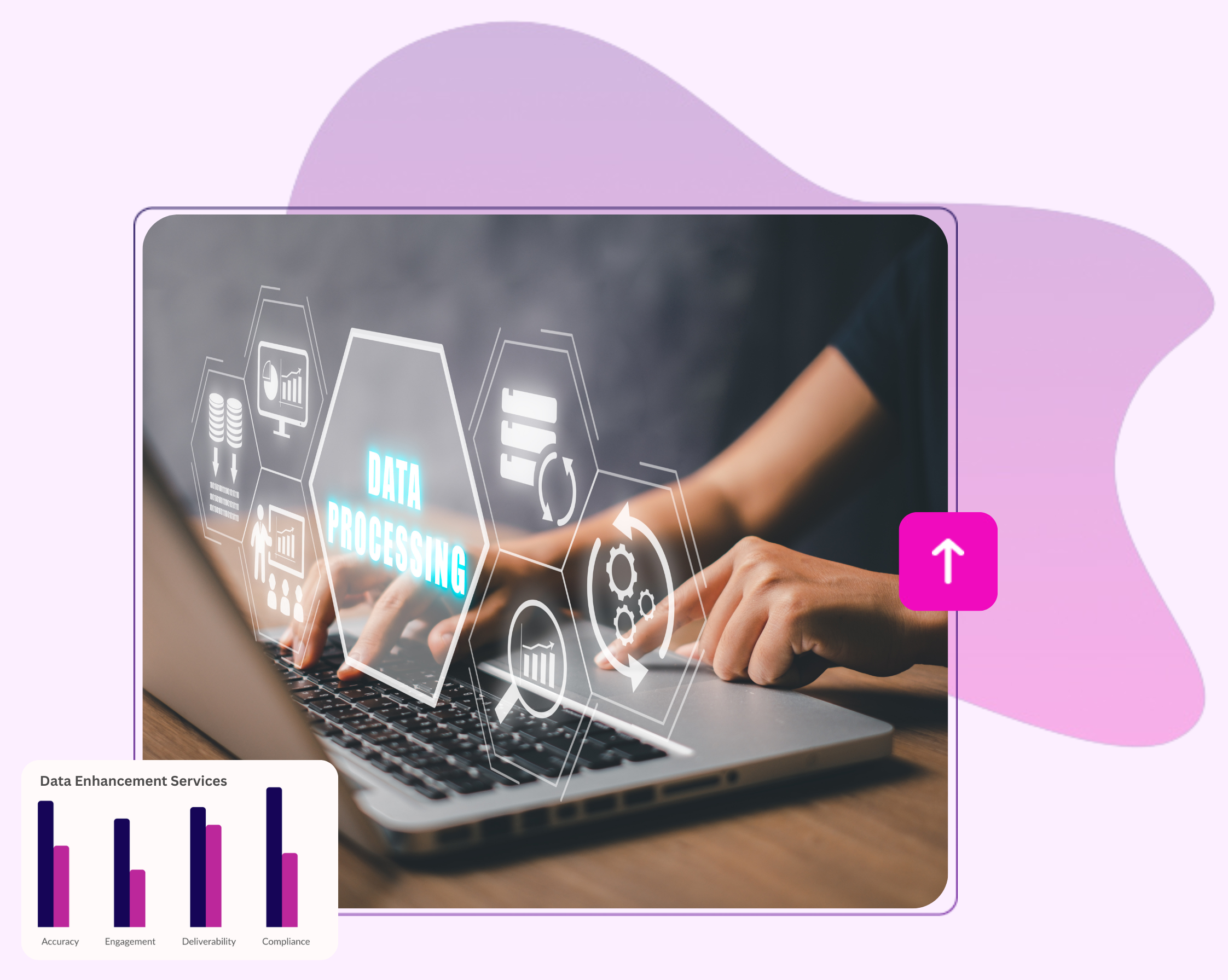 Marketer applying data enhancement techniques to enrich contact information for outreach