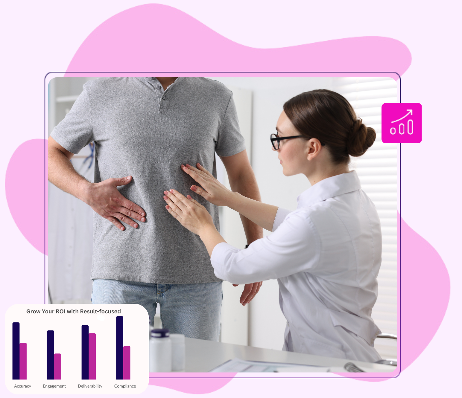 Gastroenterologist consulting with a patient about abdominal symptoms