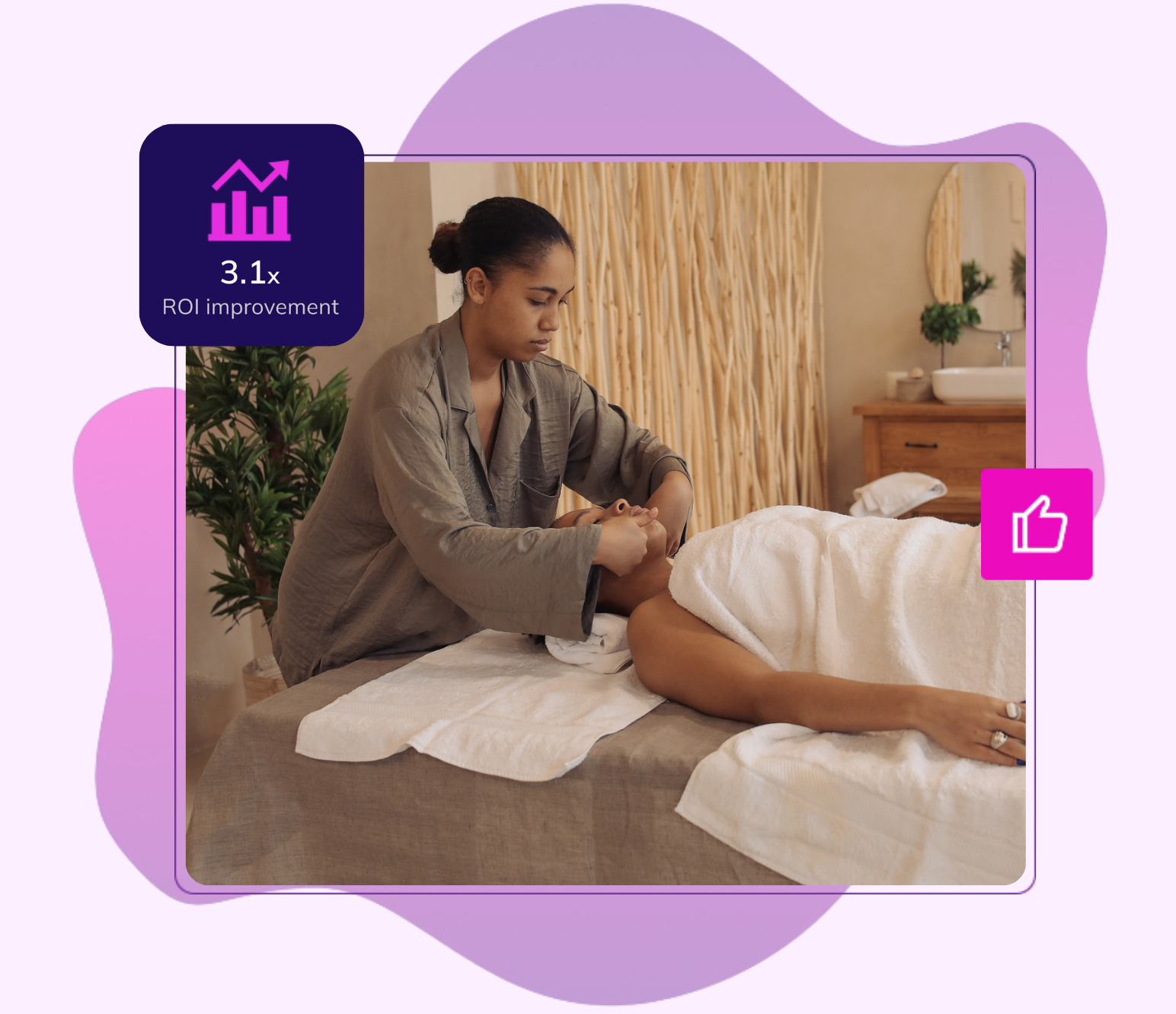 Massage therapist providing a relaxing massage to a client in a wellness clinic