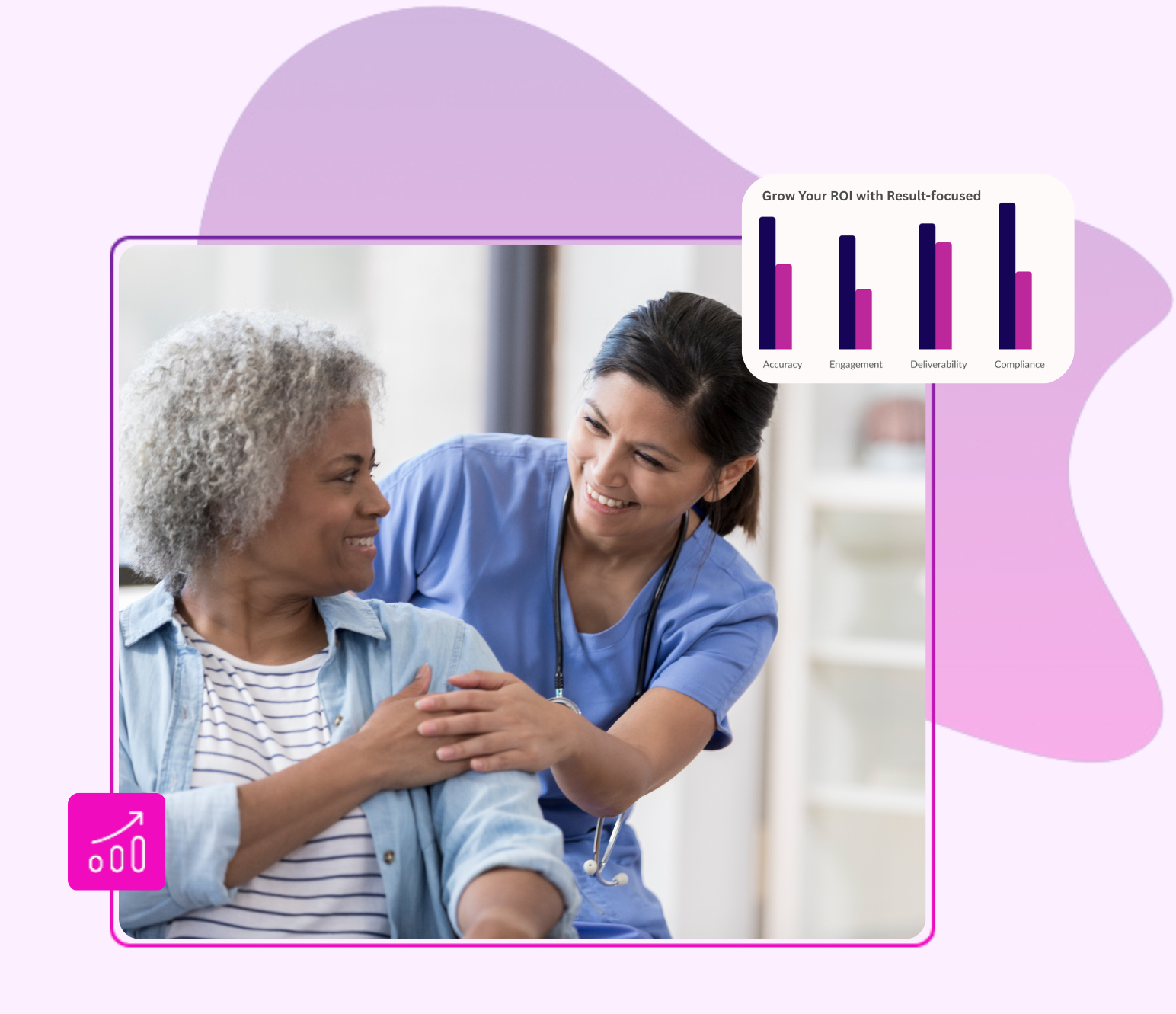 Nurse providing patient care and administering medication in a hospital setting