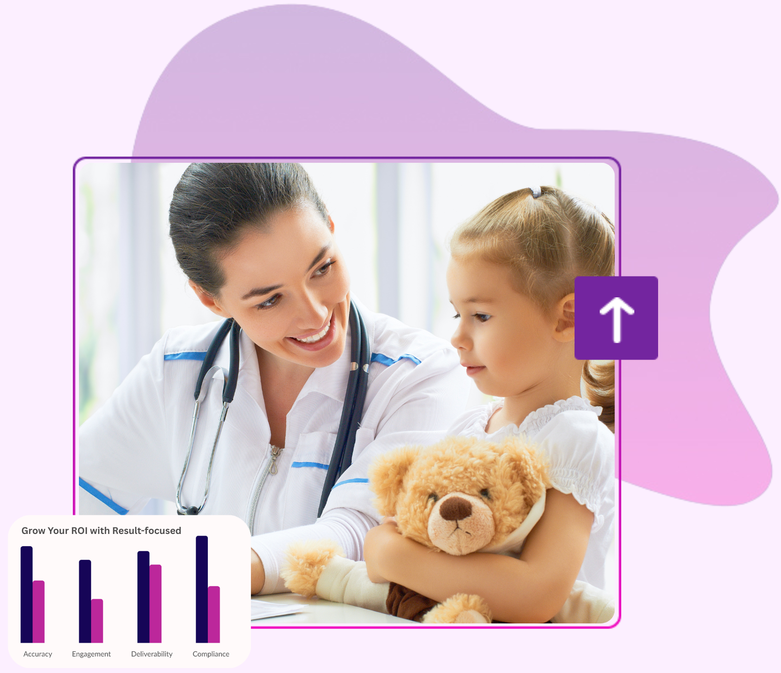 Pediatrician examining a young patient during a routine check-up in a clinic