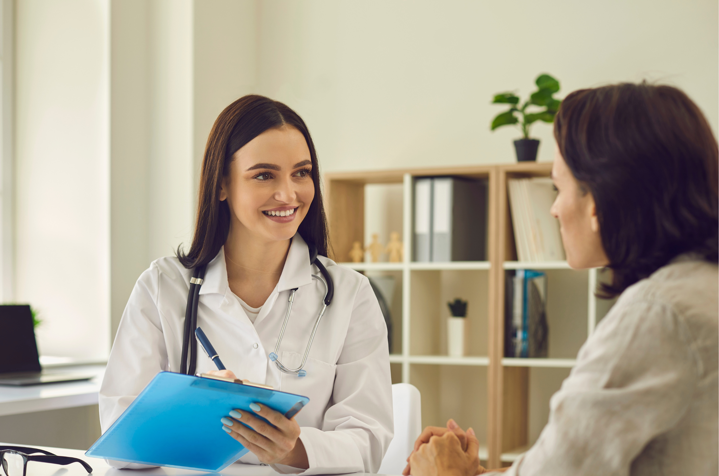 Healthcare marketer reviewing segmented contact data to target physicians for email campaigns