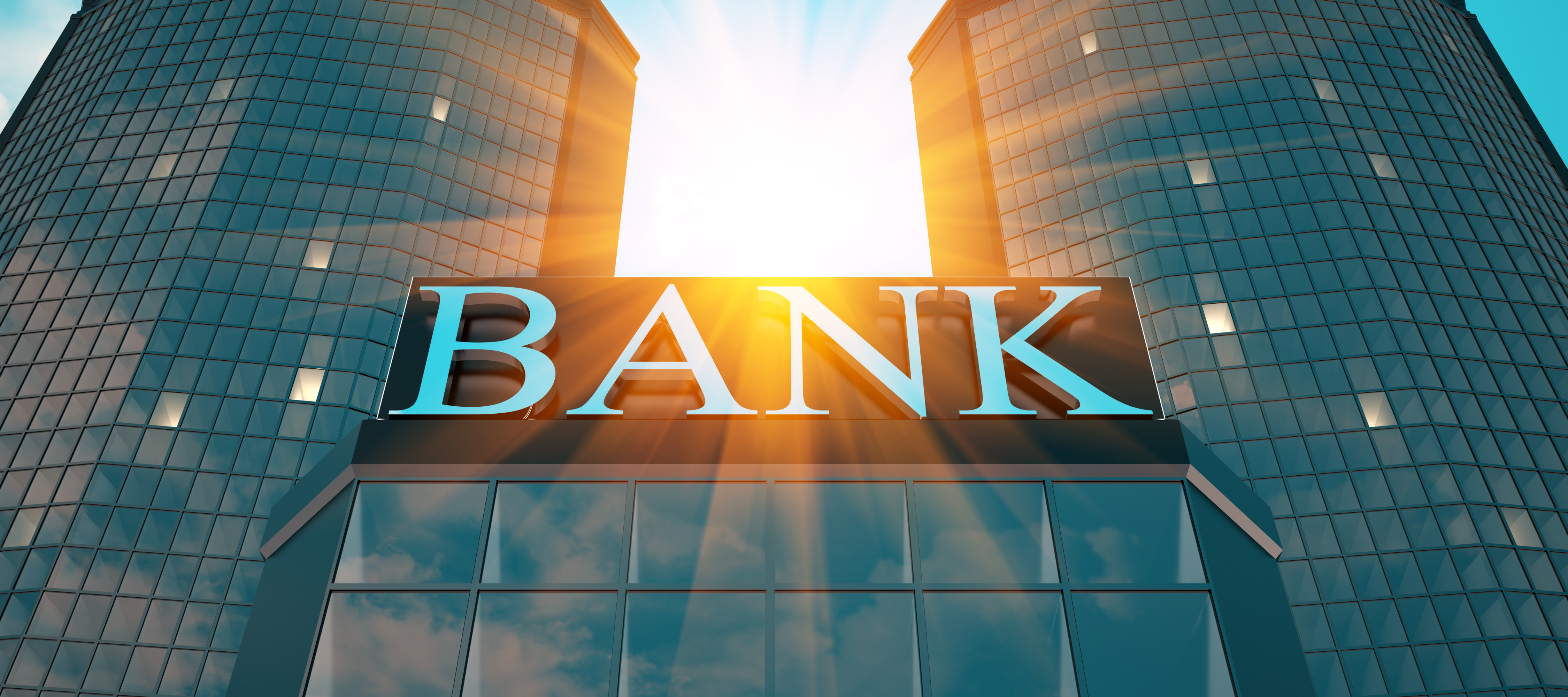 Banking professionals discussing financial solutions in a modern banking environment